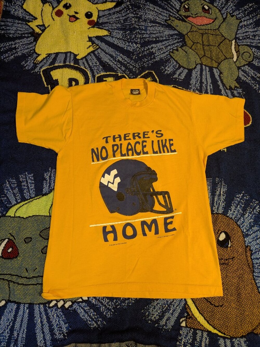 Vintage West Virginia Mountaineers WVU There's No Place Like Home Yellow T-Shirt